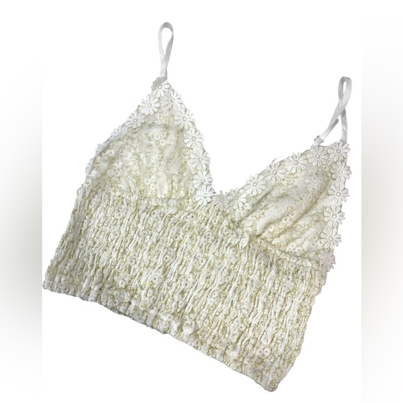 NWT Princess Polly Kianna Smocked Floral Crop Top sz 2 Boho Flower Power Girly - Picture 8 of 12